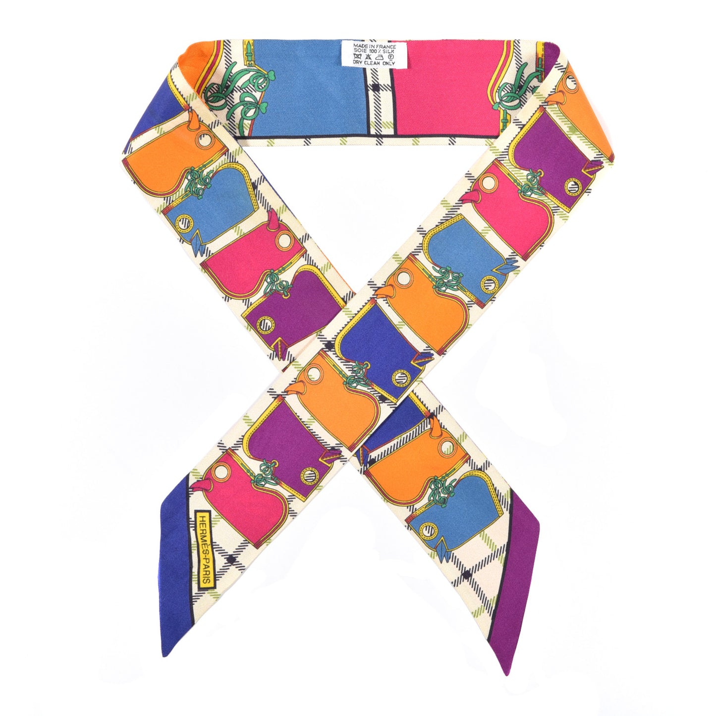 Silk Camails Twilly Scarf Iris Orange Vanilla