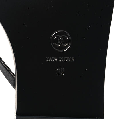 Chanel Goatskin CC Times Square Thong Sandals 39 Black 14 of 20