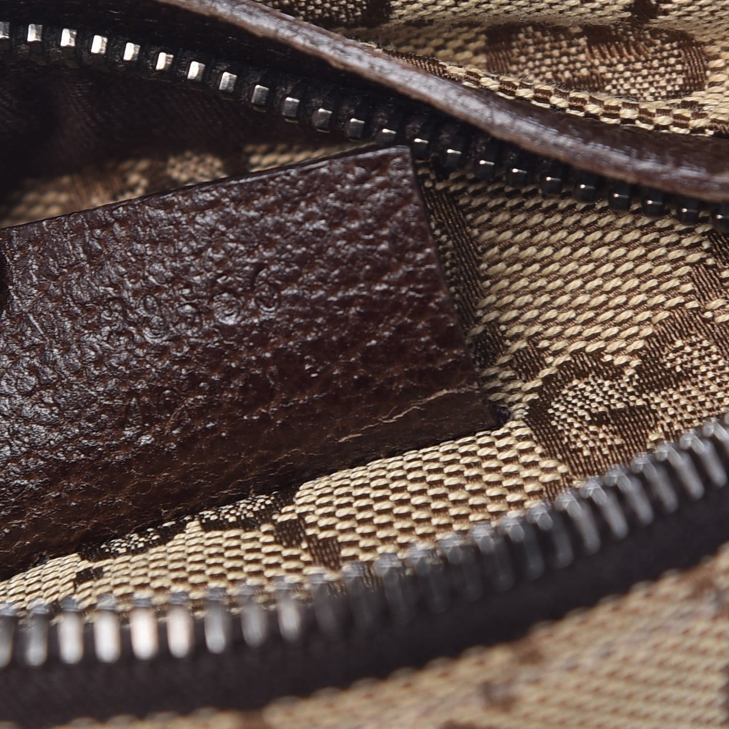 GG Monogram Double Pocket Belt Bag Dark Brown