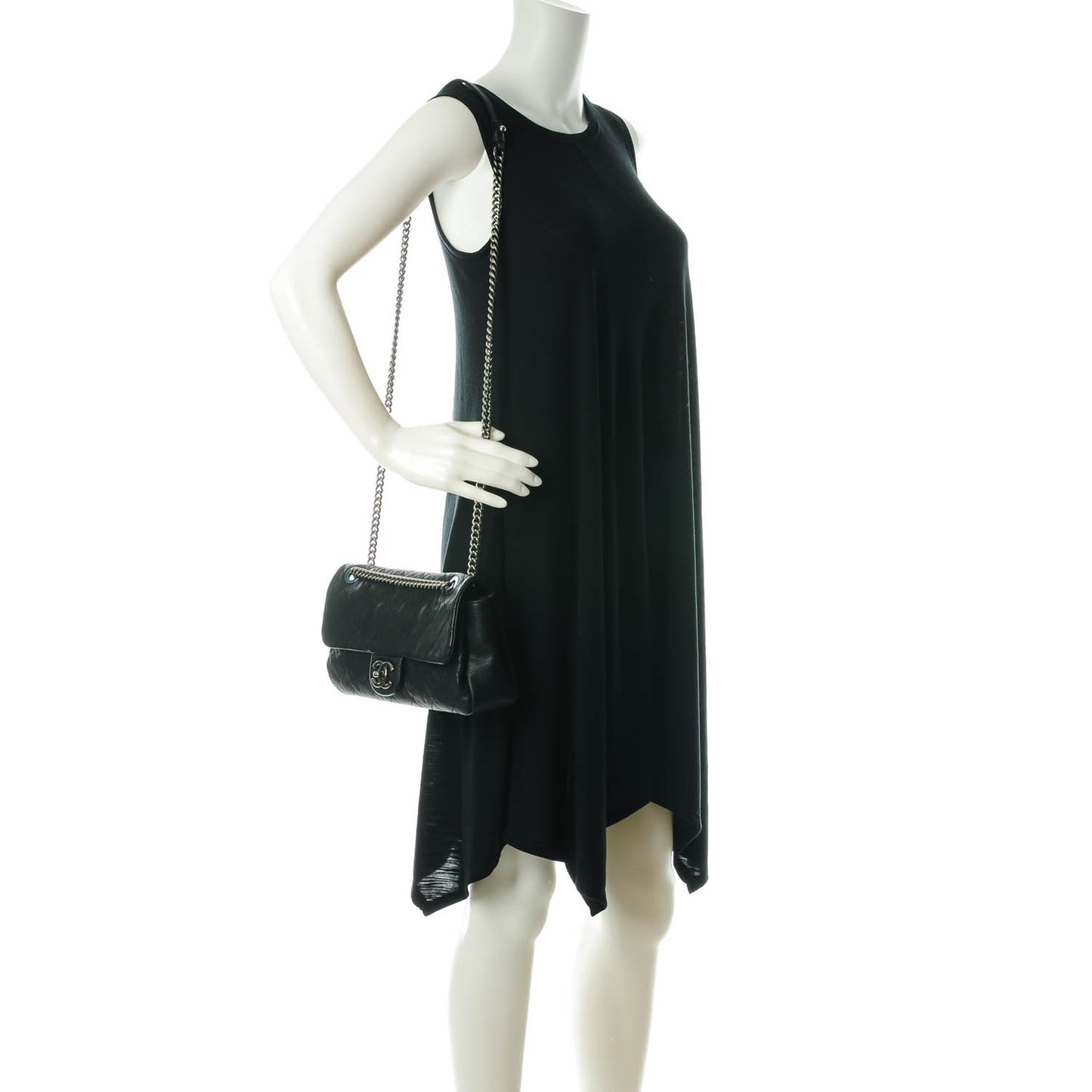 Caviar Quilted Medium Simply CC Flap Black