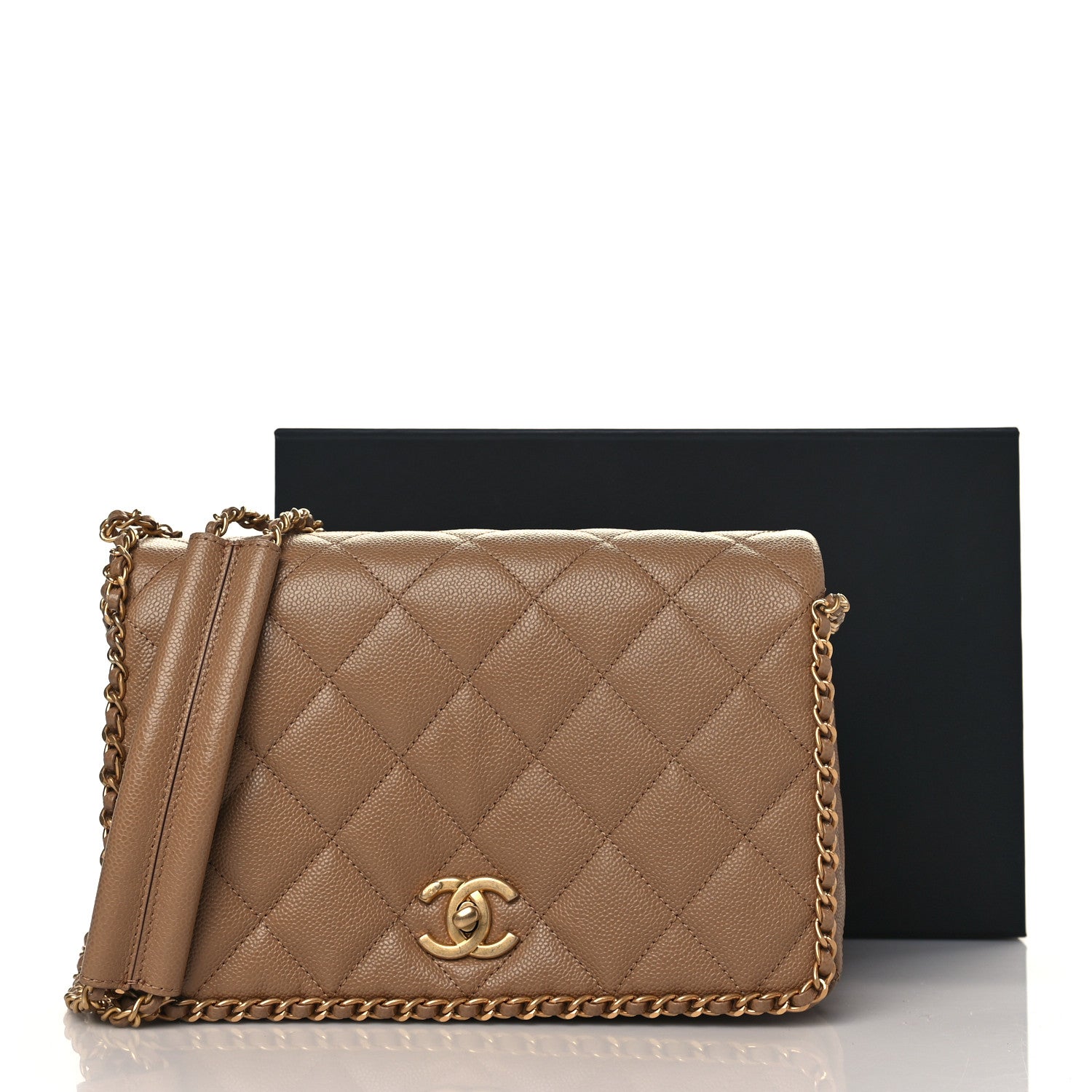 Chanel Caviar Quilted Never Ending Chain Flap Beige 10 of 10