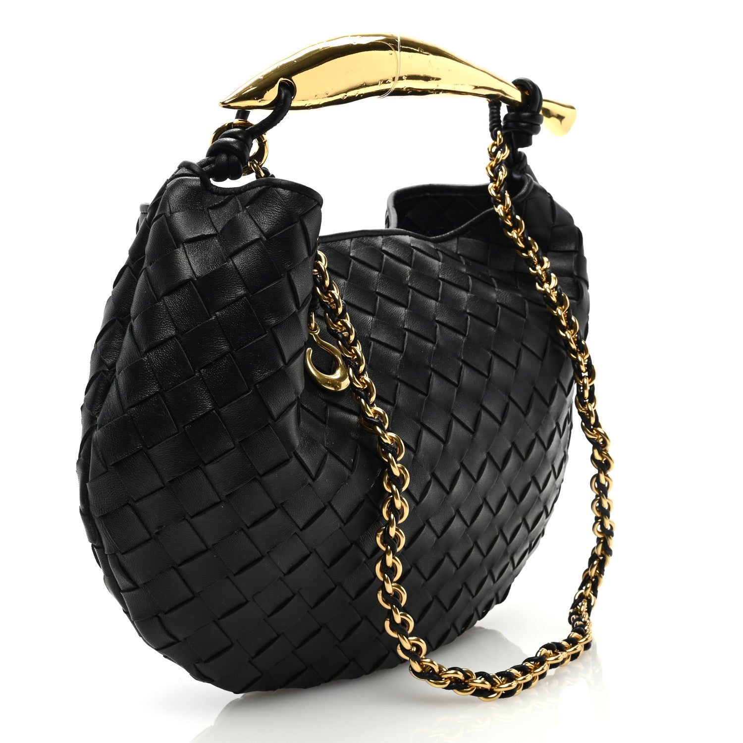 Bottega Veneta Nappa Intrecciato Sardine With Chain Bag Black 2 of 8