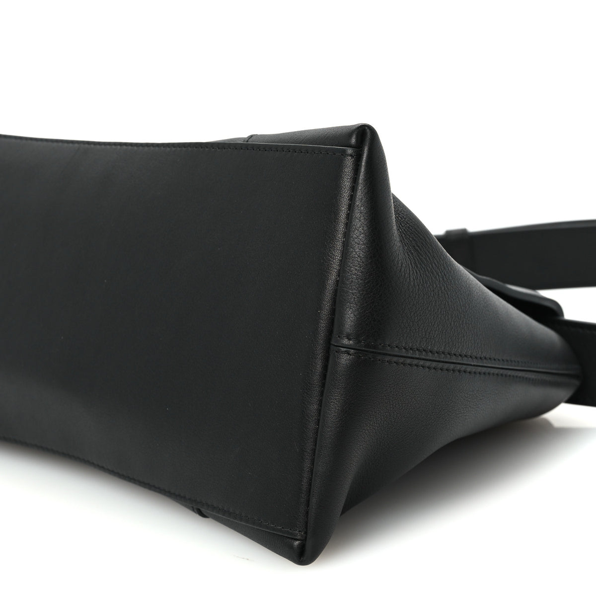 Grained Calfskin Monochrome M Downtown Shoulder Bag Black