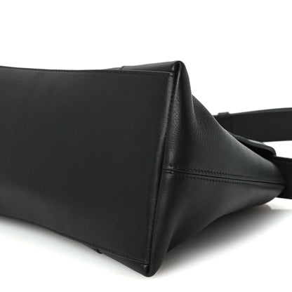 Balenciaga Grained Calfskin Monochrome M Downtown Shoulder Bag Black 10 of 10