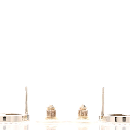 Chanel Crystal CC Round Earrings Silver 4 of 4