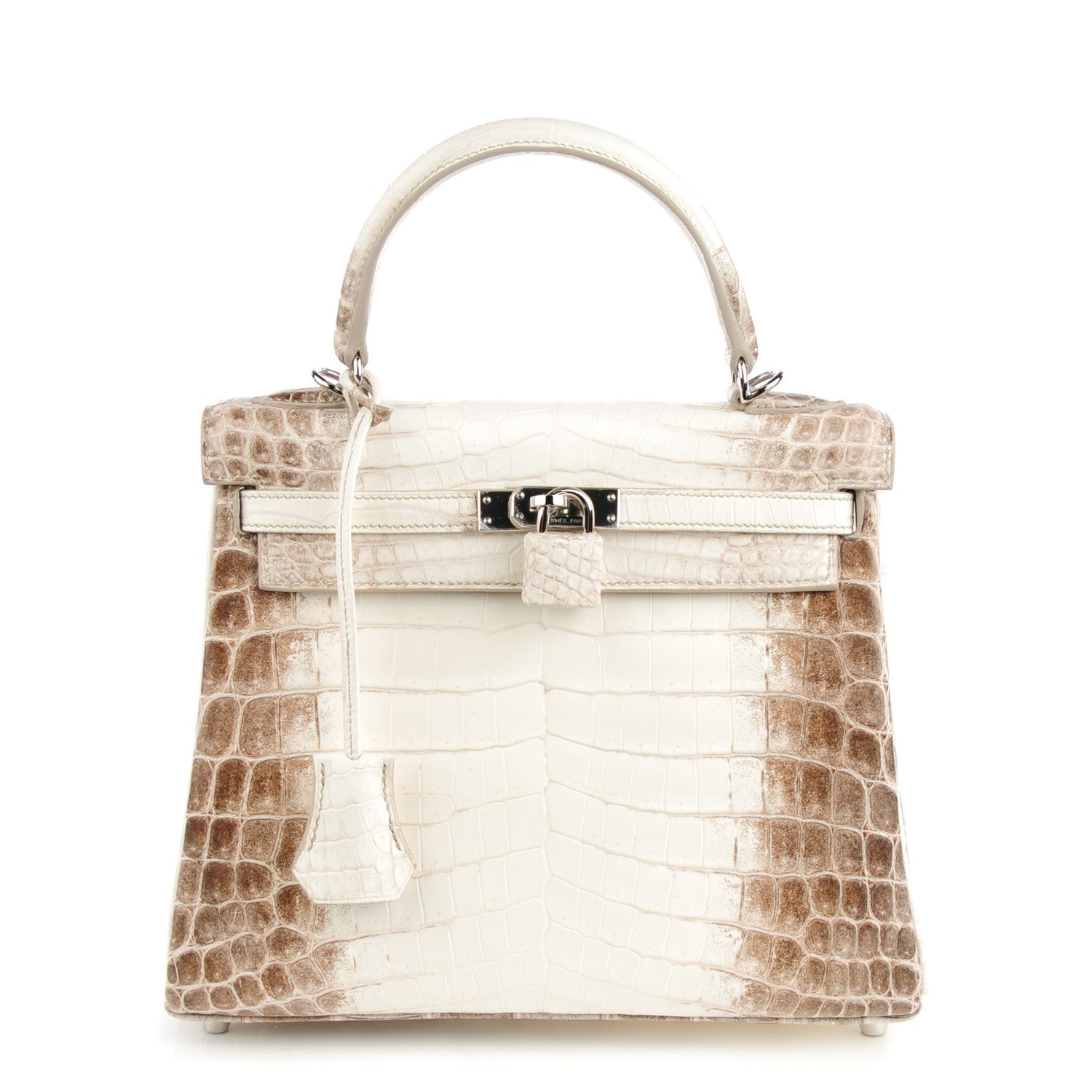 Hermes Matte Niloticus Crocodile Himalaya Kelly Retourne 25 White 1 of 32