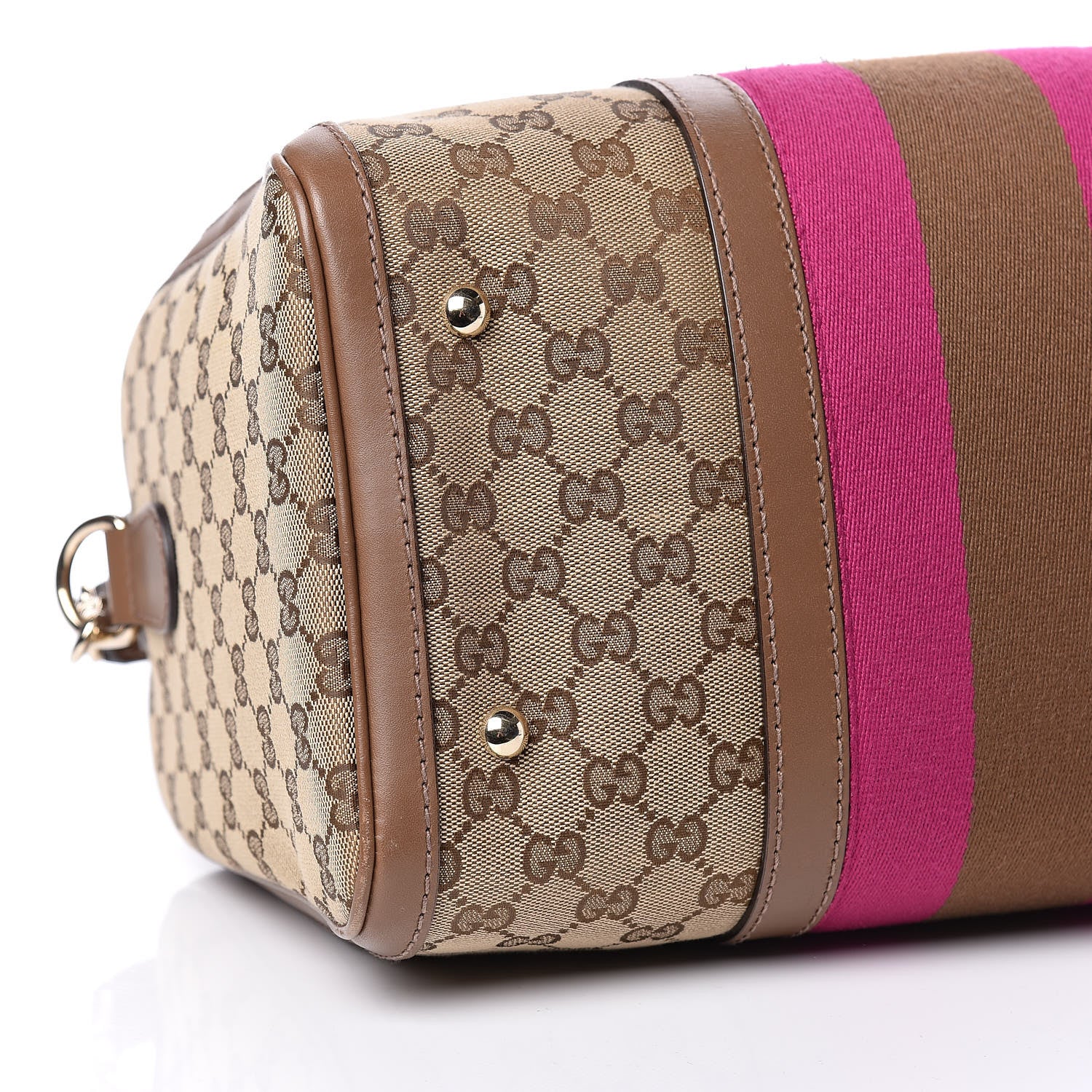 Gucci Monogram Vintage Web Medium Boston Maple Brown 10 of 18