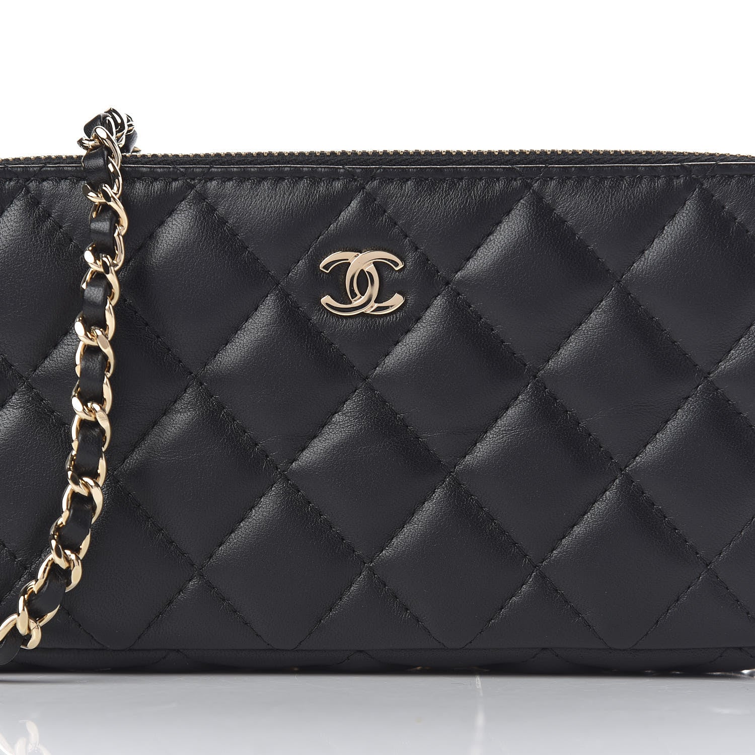 Chanel Lambskin Quilted Small Clutch With Chain Black 11 of 12