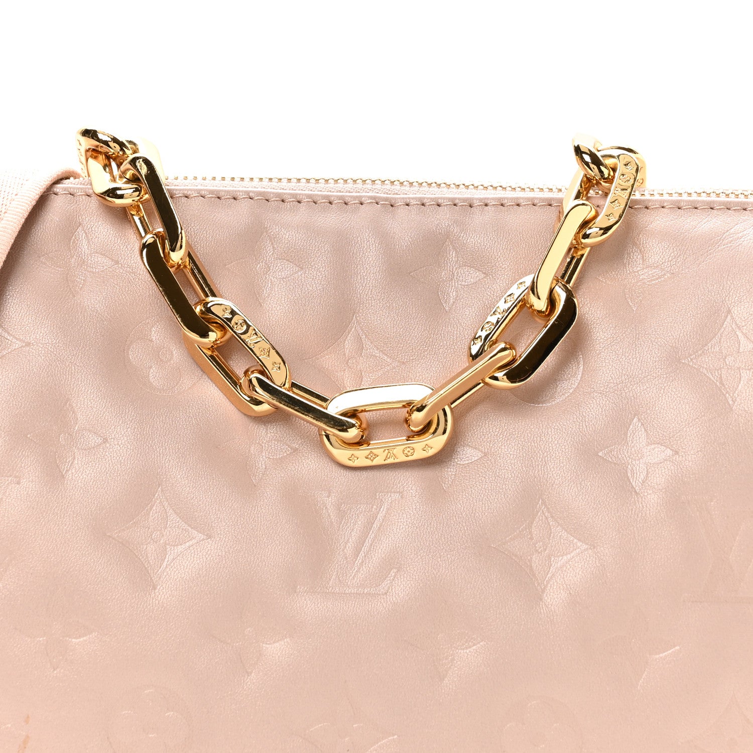 Louis Vuitton Lambskin Embossed Monogram Fall In Love Coussin PM Dragée Light Pink 7 of 9