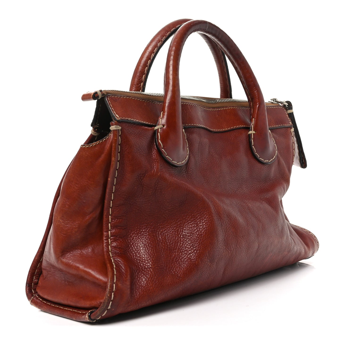 Calfskin Edith Satchel Ecureil Brown