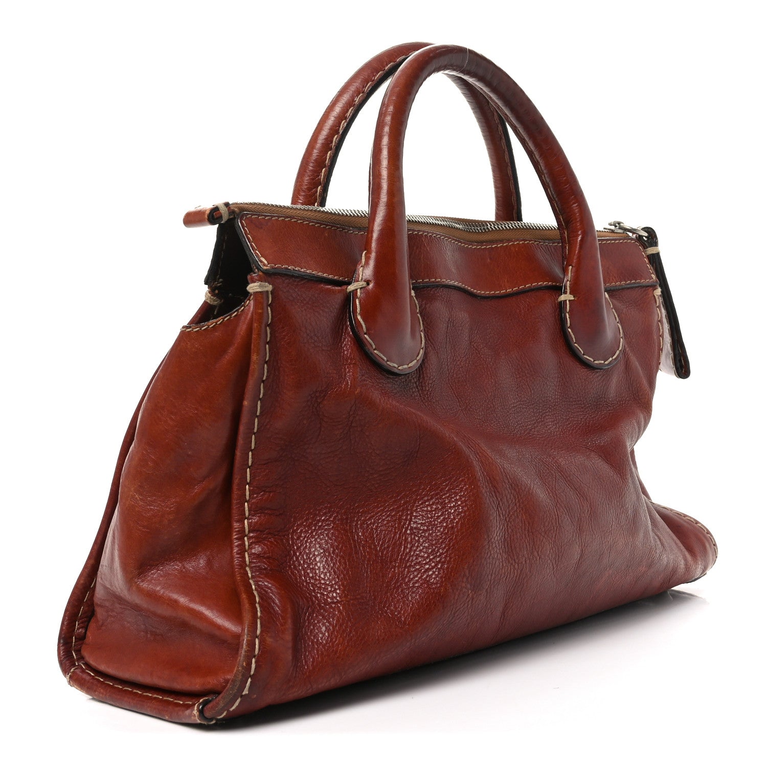 Chloe Calfskin Edith Satchel Ecureil Brown 3 of 10