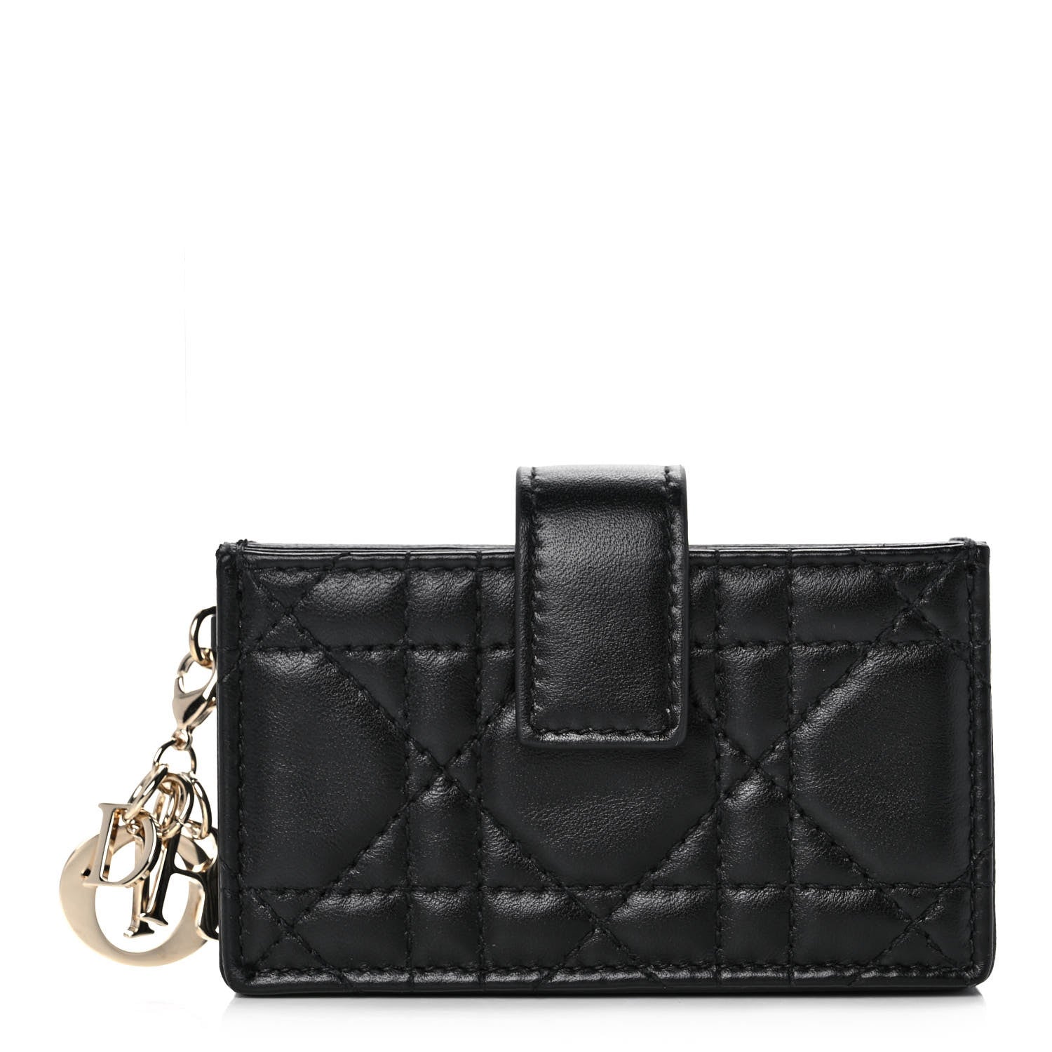 Christian Dior Lambskin Cannage Lady Dior 5-Gusset Card Holder Black 1 of 10