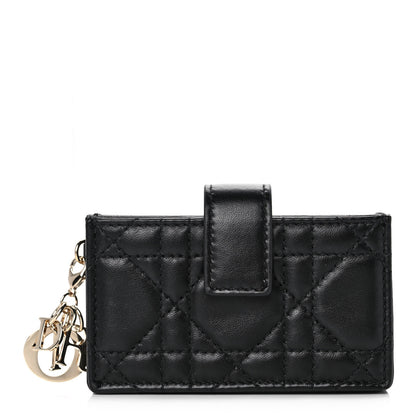 Christian Dior Lambskin Cannage Lady Dior 5-Gusset Card Holder Black 1 of 10