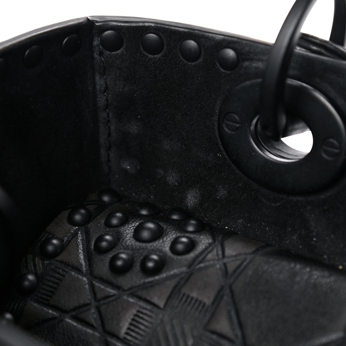 Lambskin Studded Matte Cannage Medium Lady Dior So Black