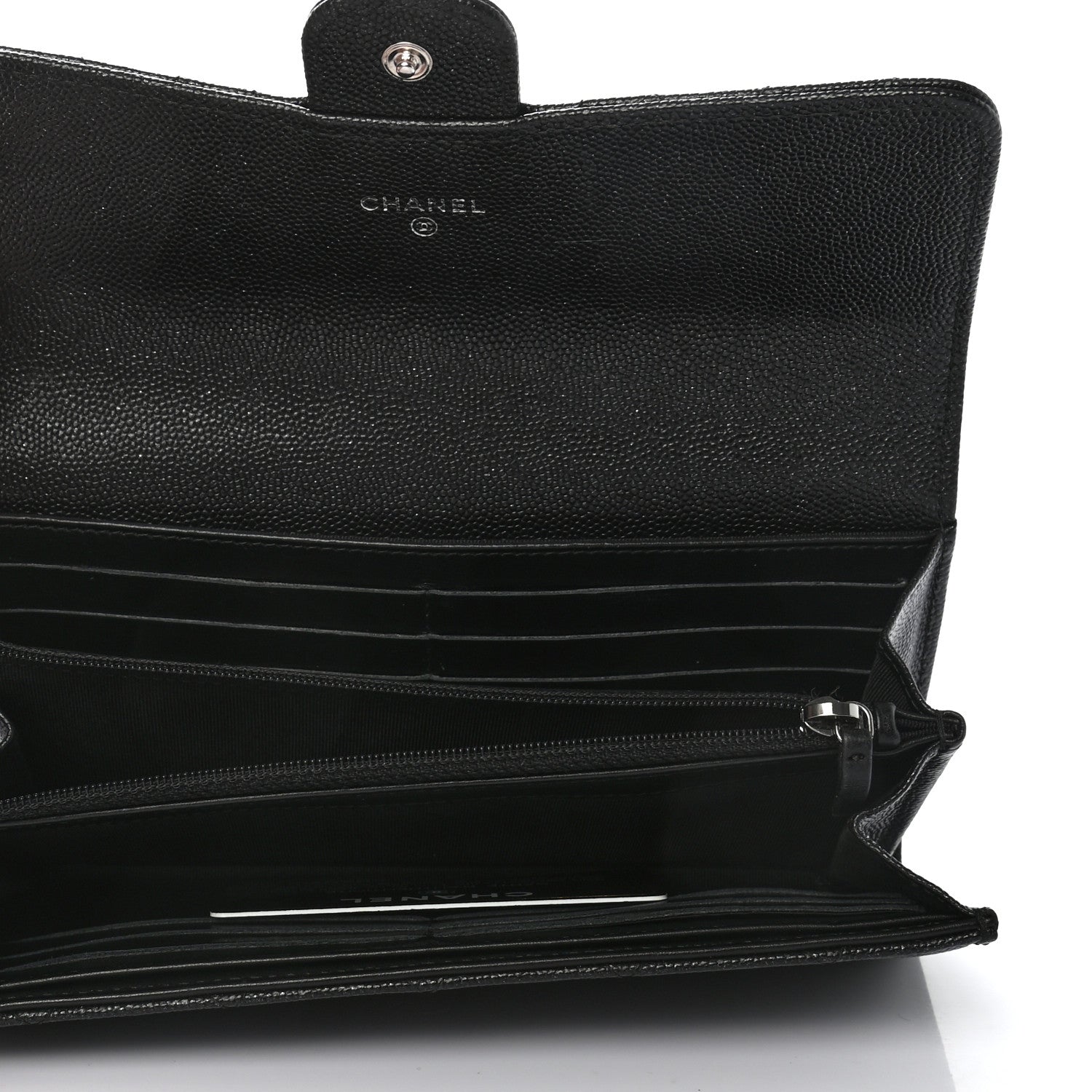 Chanel Iridescent Caviar Quilted Large Gusset Flap Wallet Black 5 of 9