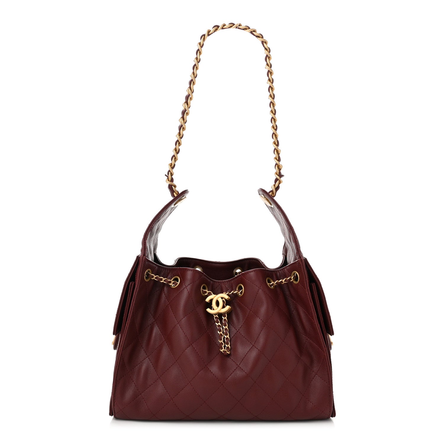 Chanel Caviar Quilted Small Chanel 25 Handbag Burgundy 1 of 10