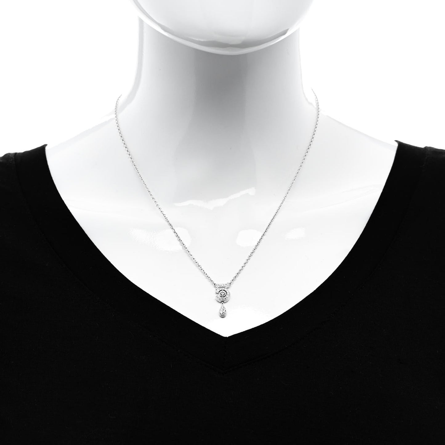 18K White Gold Diamond Eternal No 5 Necklace