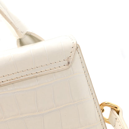 Jacquemus Calfskin Crocodile Embossed Le Chiquito Long White 13 of 13