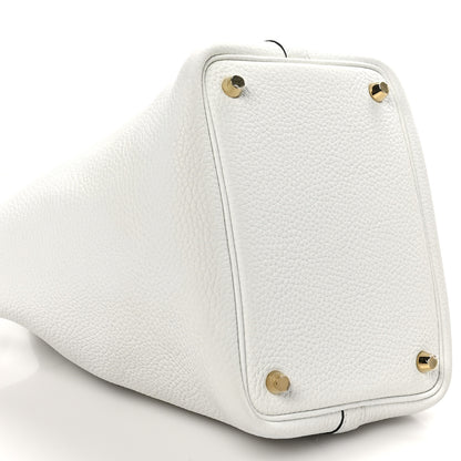 Hermes Taurillon Clemence Picotin Lock 18 PM New White 9 of 11
