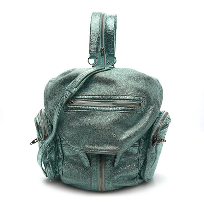Alexander Wang Metallic Calfskin Marti Backpack Bag Light Blue Rhodium Hardware 1 of 9