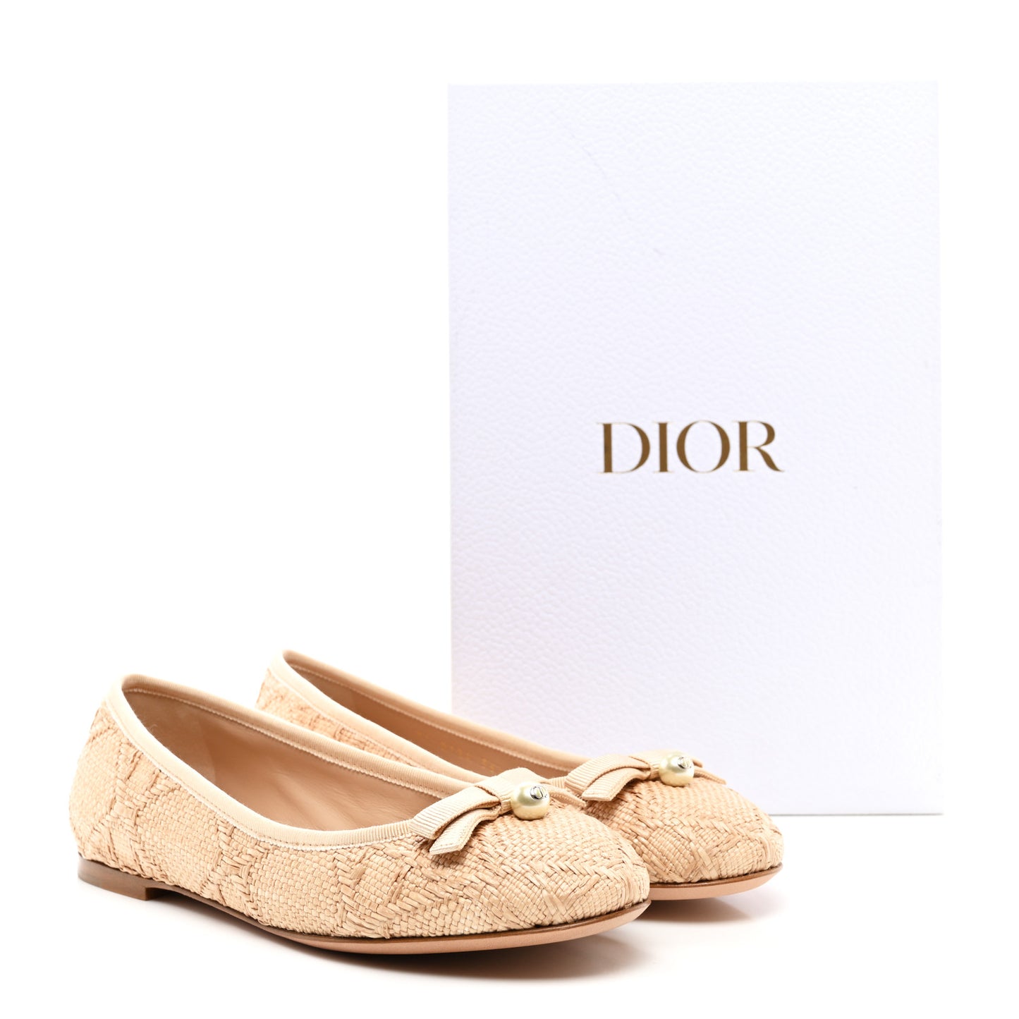 Raffia Cannage Ballet Flat 36.5 Straw