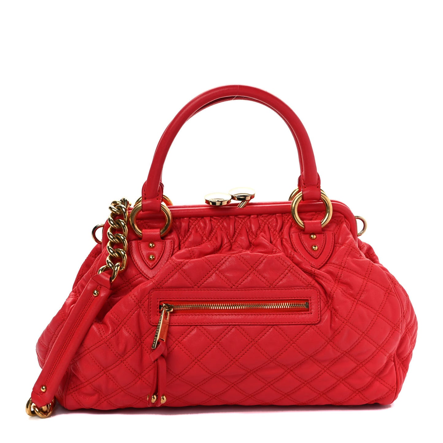 Calfskin Quilted Leather Stam Bag Red