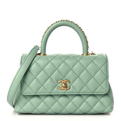 Chanel Caviar Quilted Mini Coco Chain Handle Flap Light Green 1 of 9