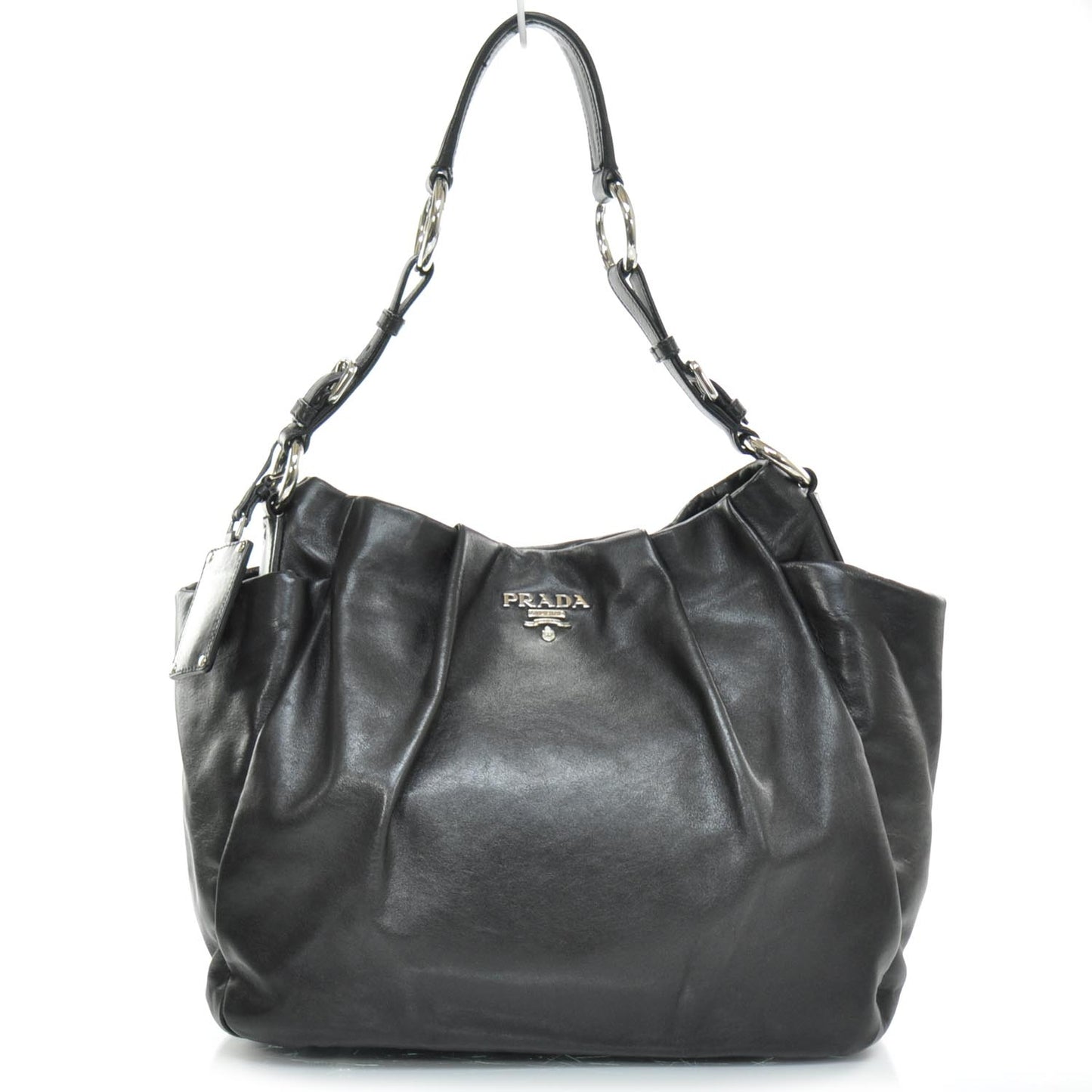 Soft Calf Pleated Hobo Nero Black