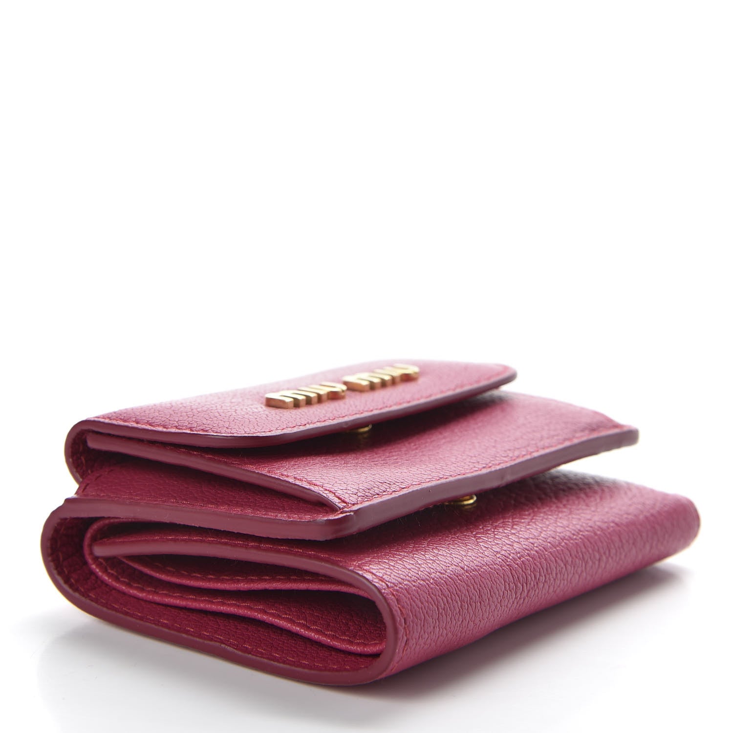Miu Miu Goatskin Madras Flap Wallet Peonia 4 of 7