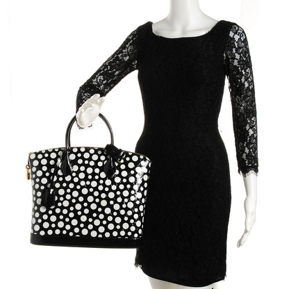 Louis Vuitton Vernis Kusama Infinity Dots Lockit MM Black 2 of 7