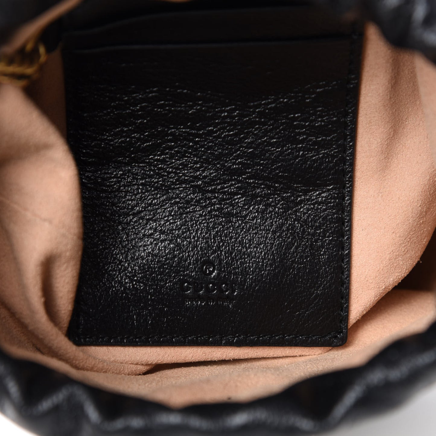 Azalea Calfskin Matelasse Diagonal Patchwork Mini Torchon GG Marmont 2.0 Bucket Bag Black Beige Romantic Cerise