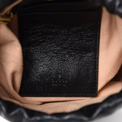 Gucci Azalea Calfskin Matelasse Diagonal Patchwork Mini Torchon GG Marmont 2.0 Bucket Bag Black Beige Romantic Cerise 8 of 11