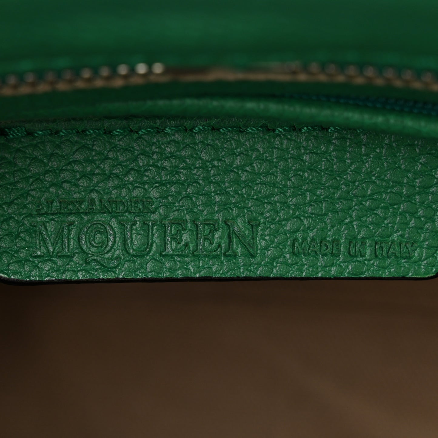 Pebbled Calfskin Mini Padlock Tote Green