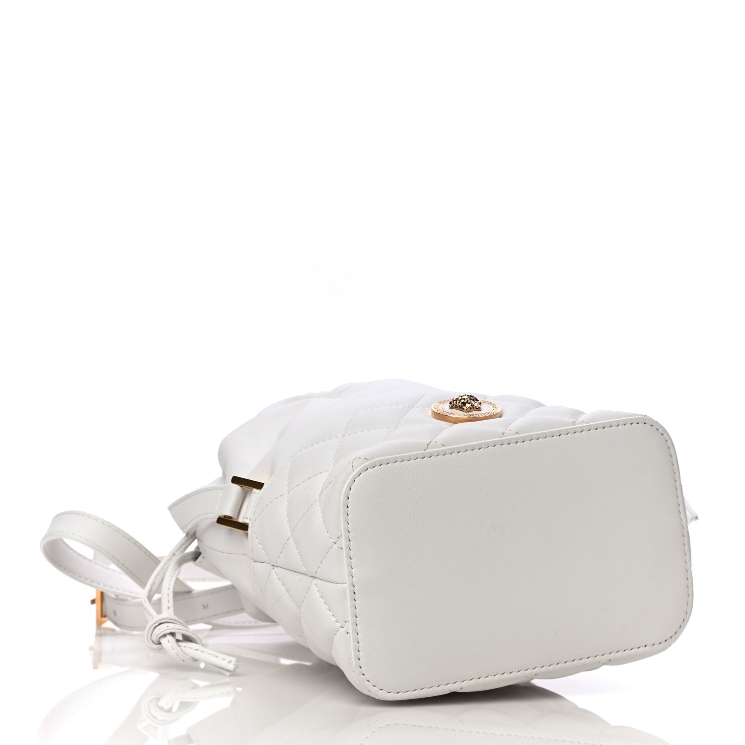 Versace Nappa Quilted Medusa Bucket Bag White 4 of 10