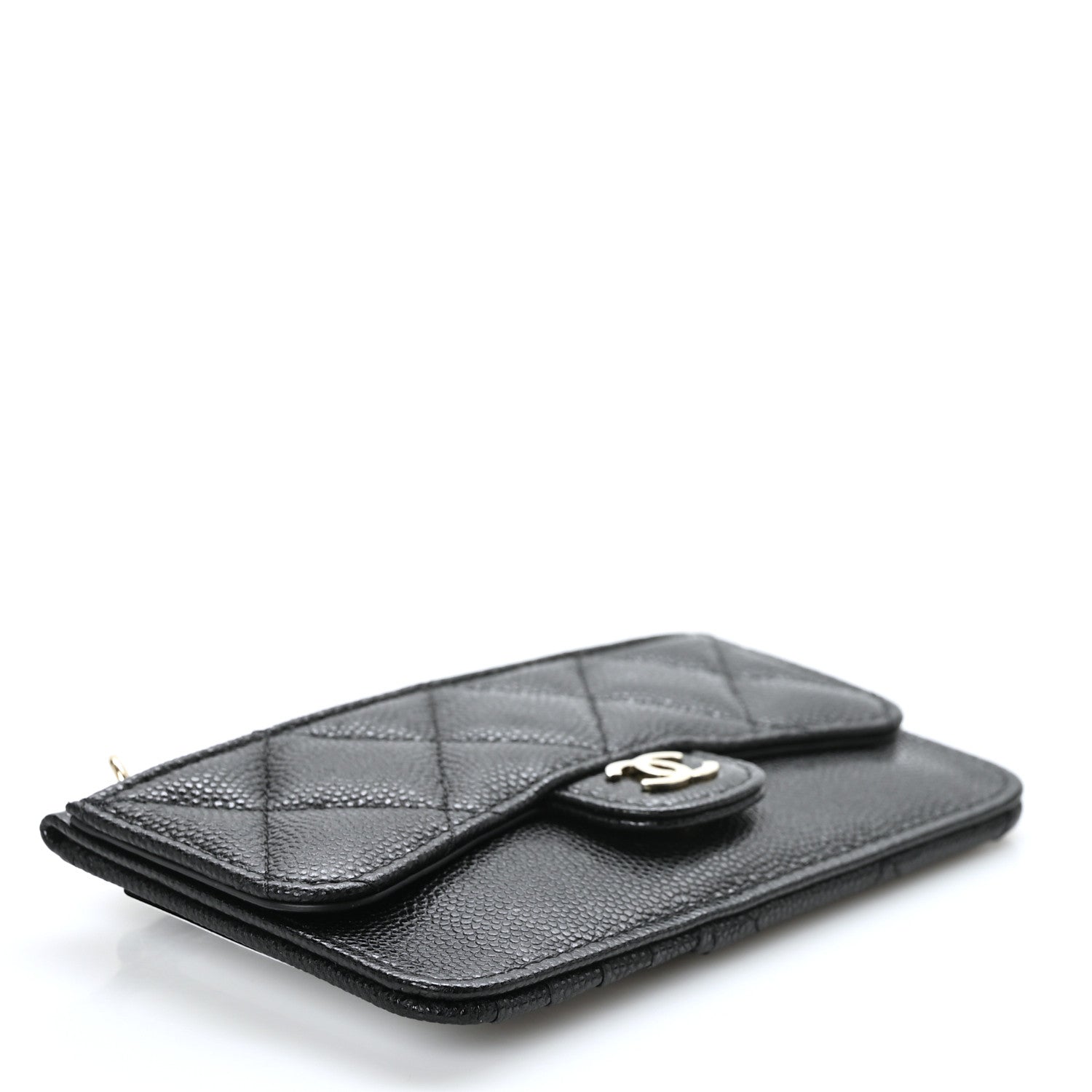 Chanel Caviar Quilted Flap Zip Card Holder Black 4 of 7
