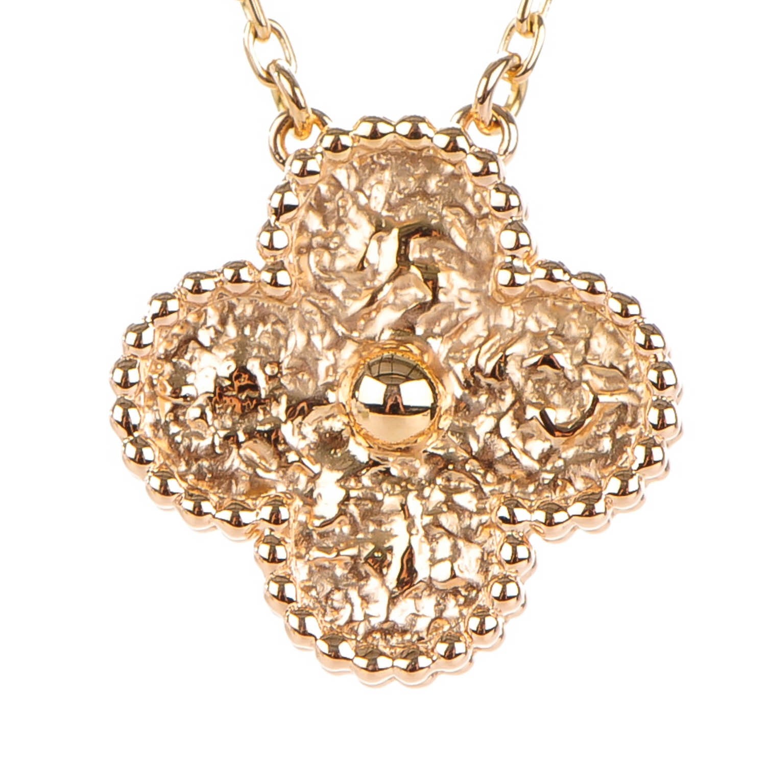 Van Cleef & Arpels 18K Rose Gold Vintage Alhambra Pendant Necklace 3 of 6