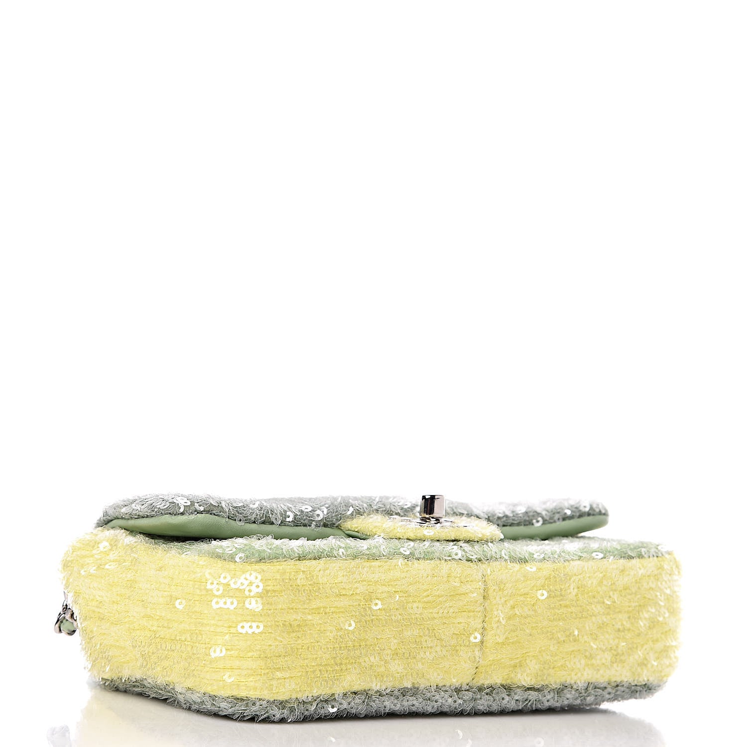 Chanel Sequin Mini Waterfall Flap Green Light Green Yellow 4 of 13