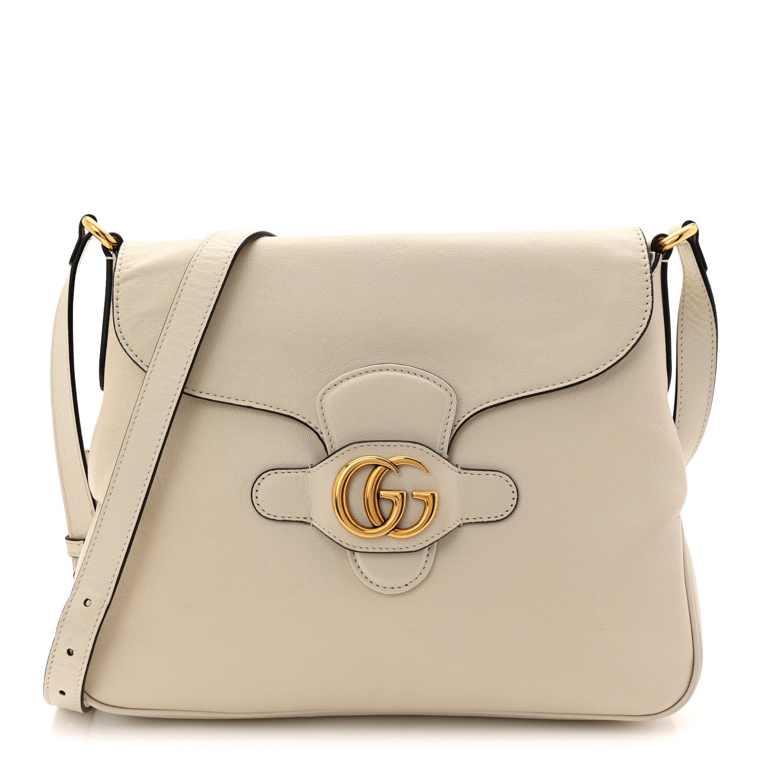 Gucci New Sakai Calfskin Lux Medium Dahlia Messenger Shoulder Bag Mystic White 1 of 11