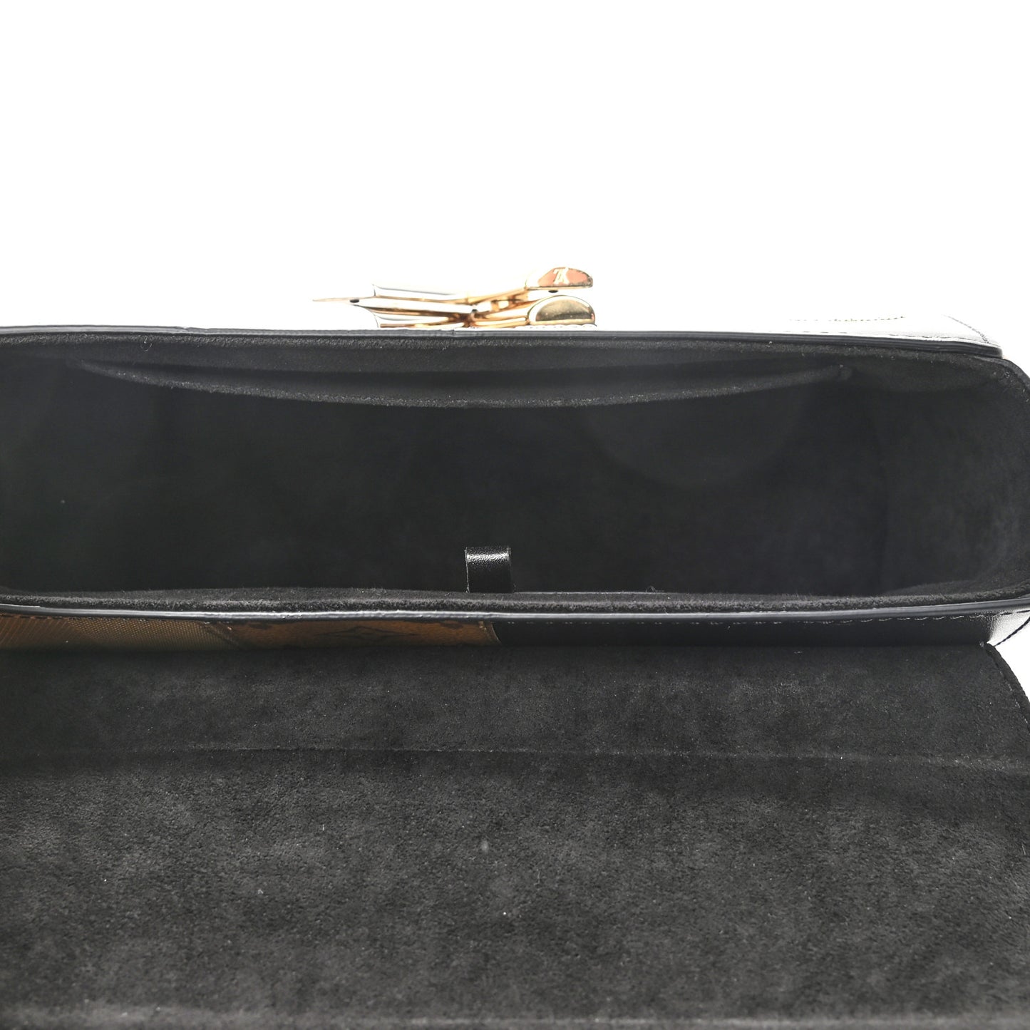 Calfskin Reverse Monogram Studded Twist Shoulder Bag MM Black Gold