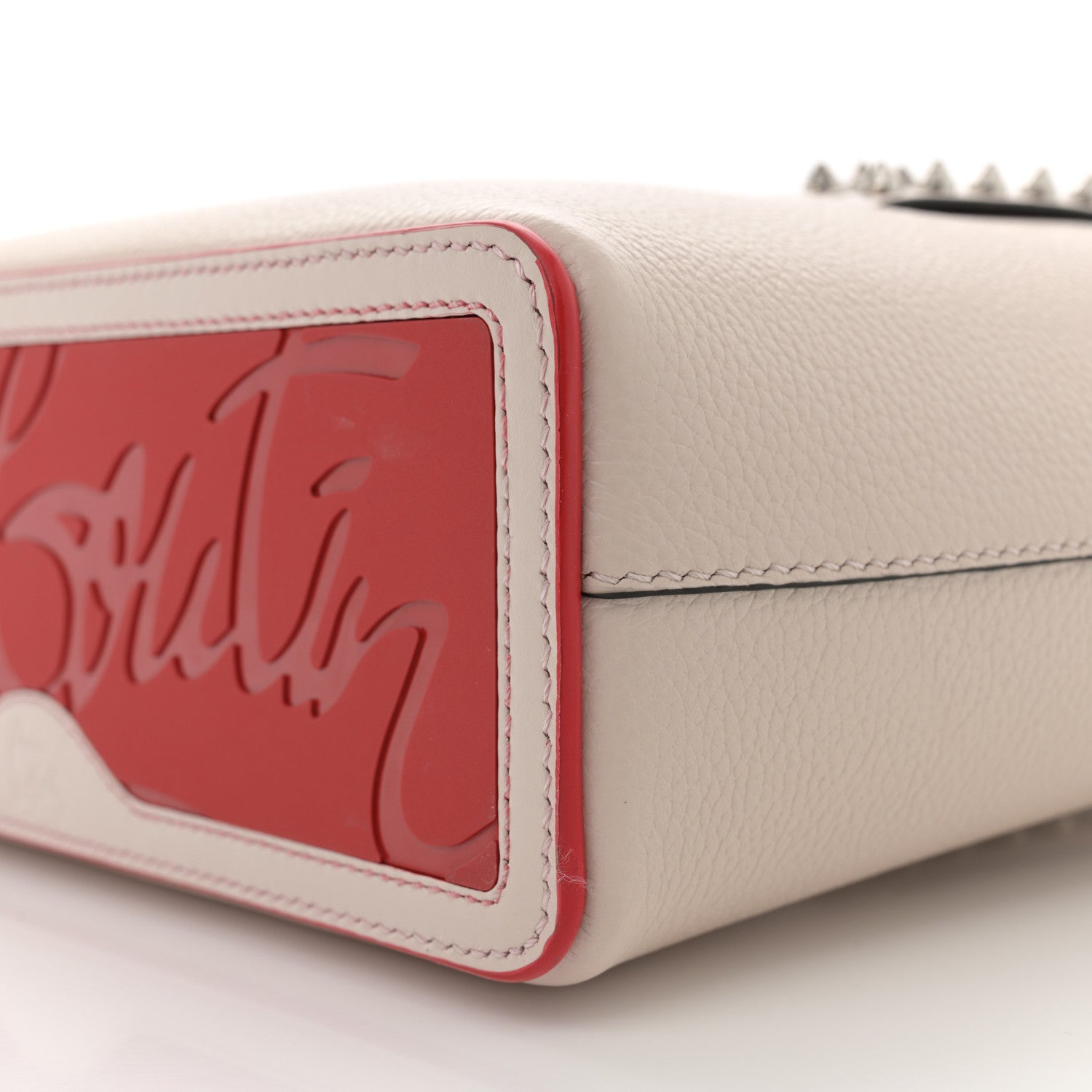 Christian Louboutin Calfskin Spikes Mini East West Cabata Tote Leche 9 of 9