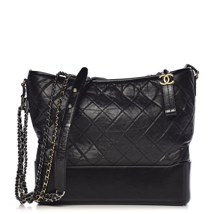 Chanel Aged Calfskin Quilted Large Gabrielle Hobo Black 1 of 11