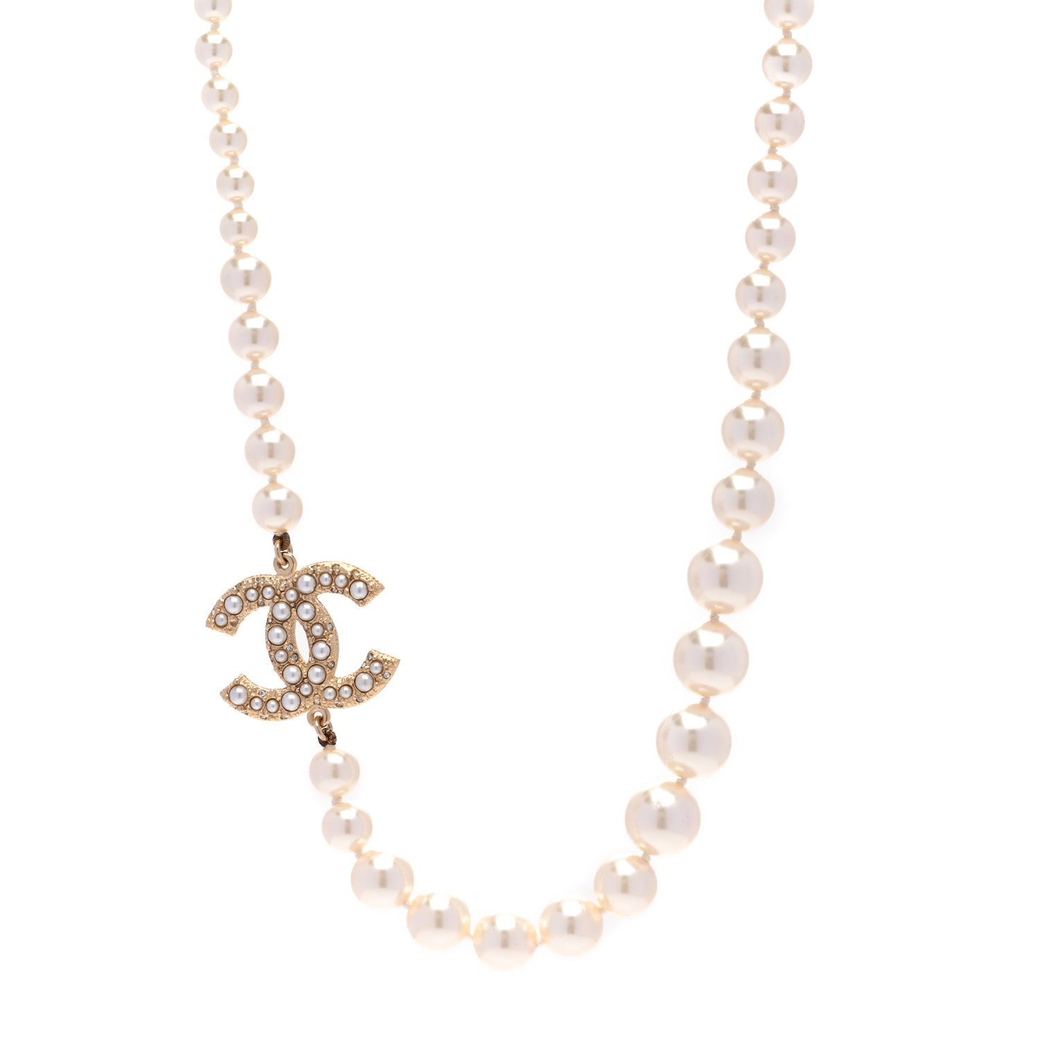 Chanel Pearl CC 100th Anniversary Necklace Light Gold 1 of 5