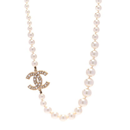 Chanel Pearl CC 100th Anniversary Necklace Light Gold 1 of 5