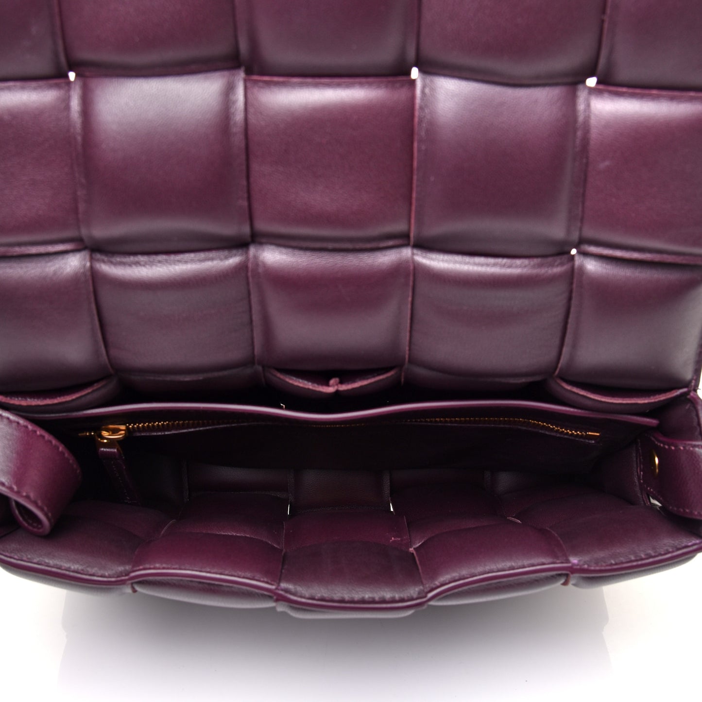 Nappa Maxi Intreccio Padded Cassette Crossbody Bag Grape
