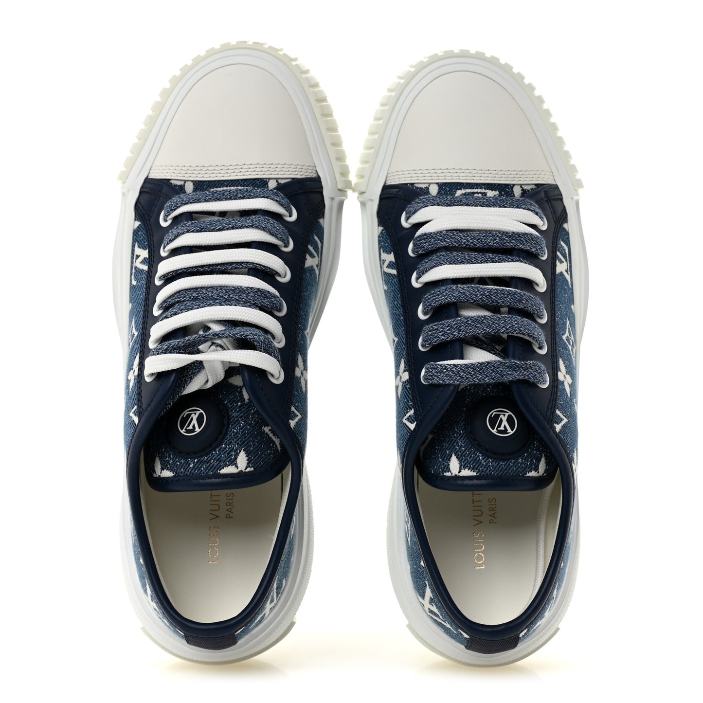 Denim Monogram Squad Sneakers 38.5 Marine