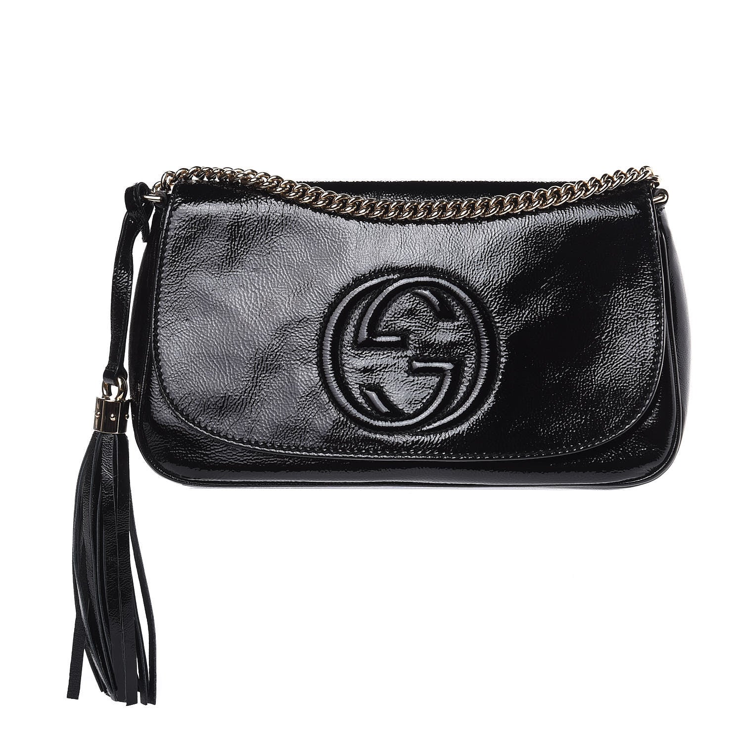 Gucci Patent Medium Soho Flap Crossbody Black 1 of 11