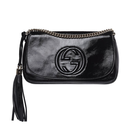 Gucci Patent Medium Soho Flap Crossbody Black 1 of 11
