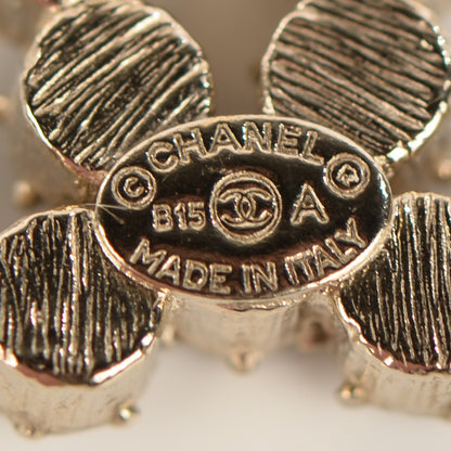Chanel Crystal CC Earrings Gold 5 of 5