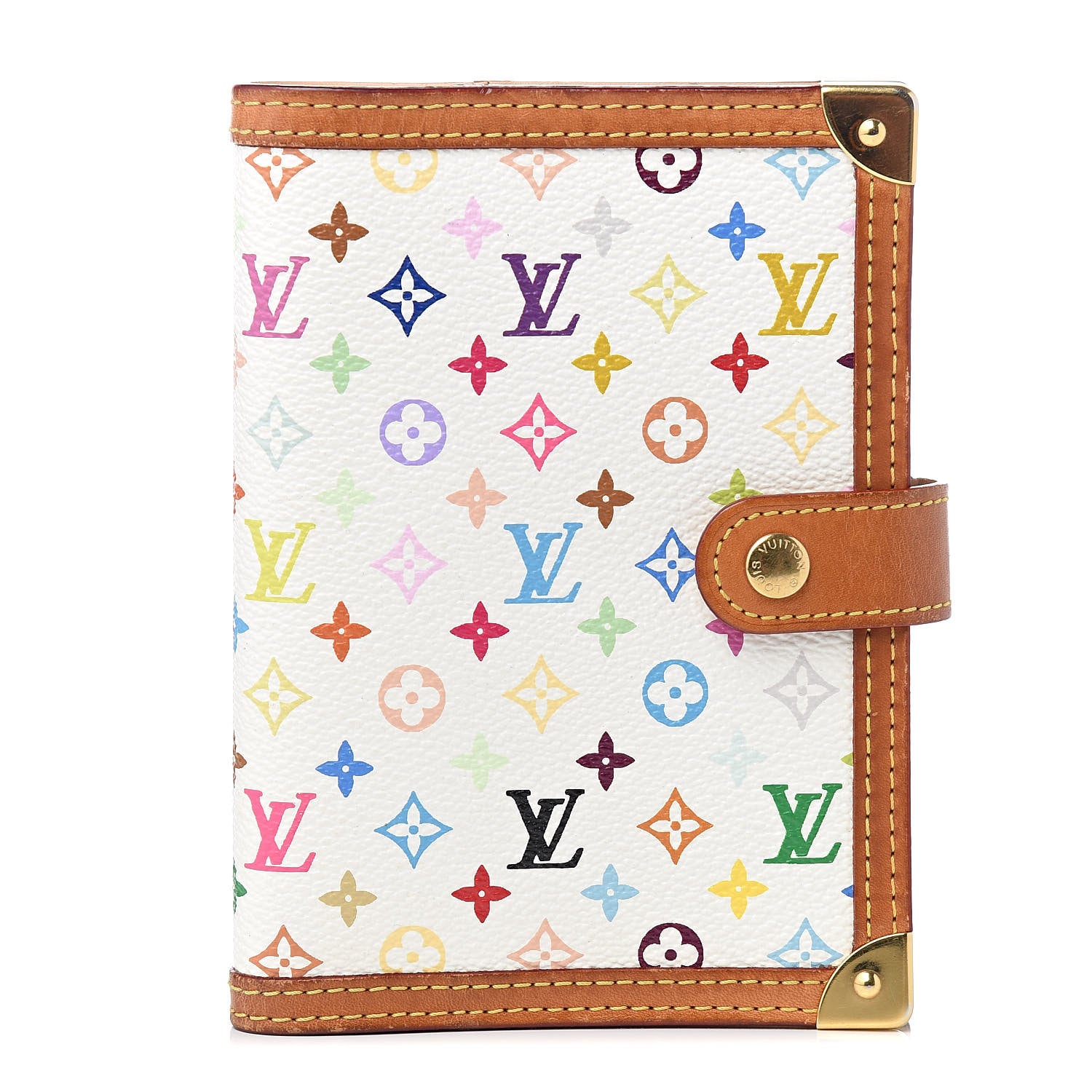 Louis Vuitton Monogram Multicolor Small Ring Agenda Cover White 1 of 6