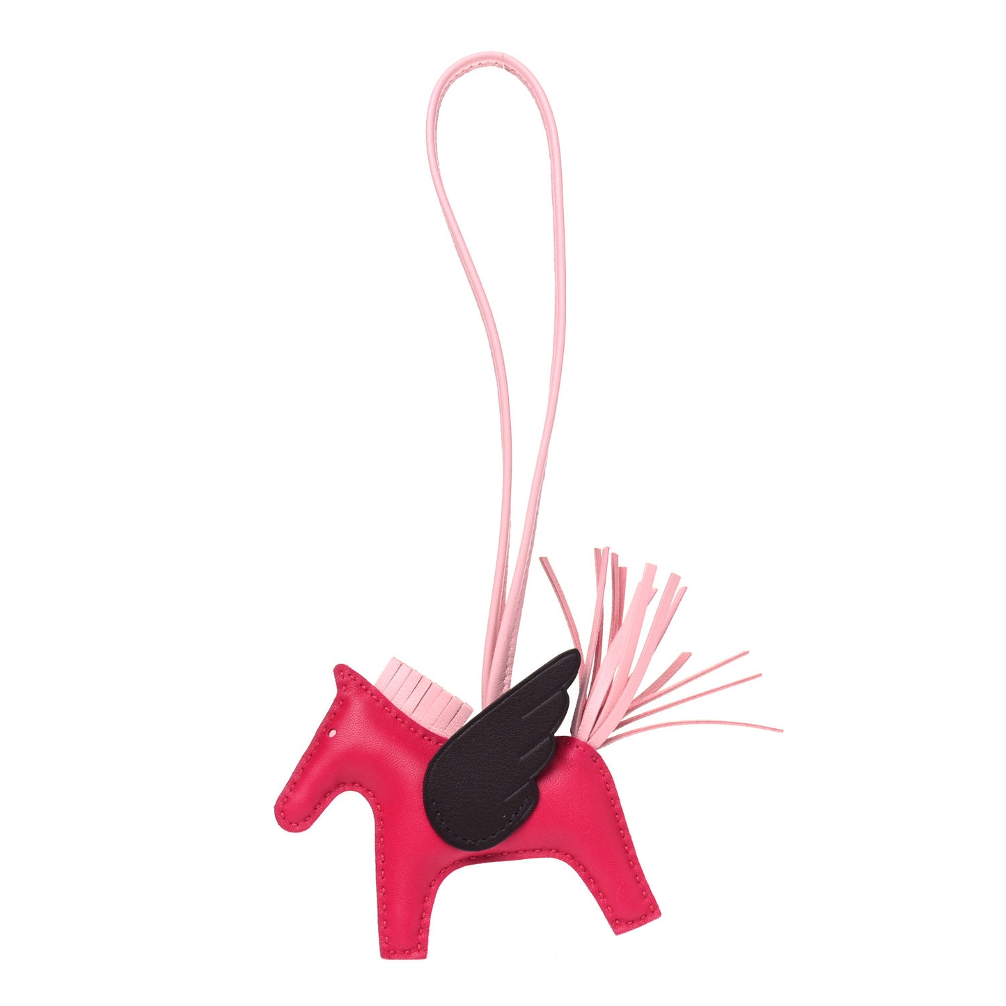 Milo Lambskin Grigri Rodeo Pegase Horse Bag Charm PM Framboise Rose Sakura Rouge Sellier